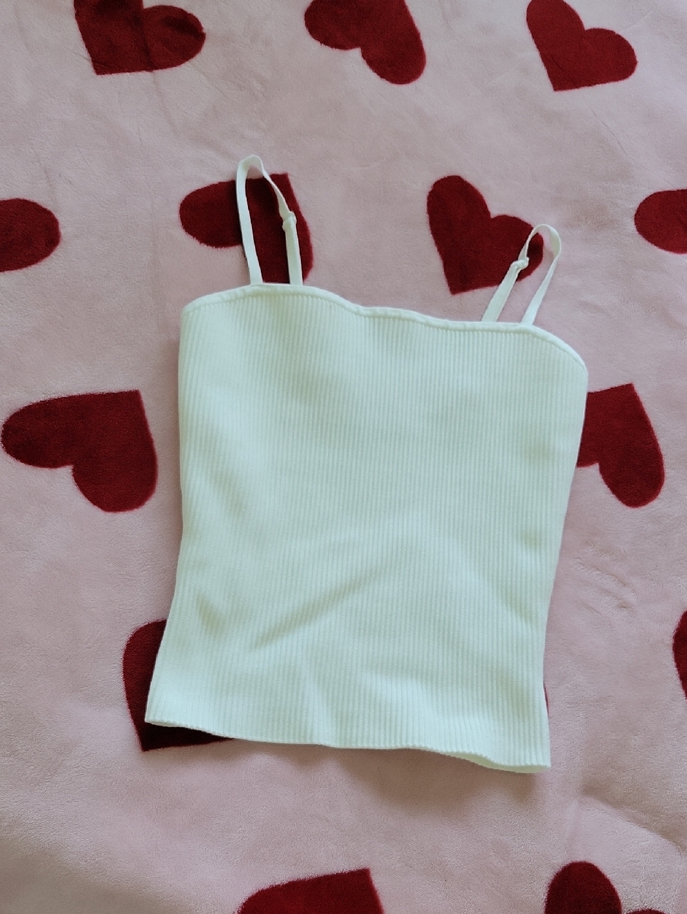 Babaton White Ribbed Cami Crop Top